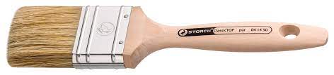 Storch Flachpinsel 30mm, ClassicTOP pur helle Bo. Holzstiel Profi