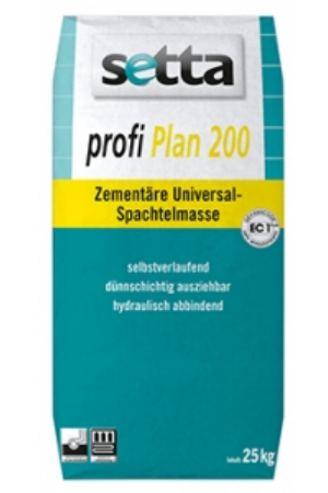 setta Profi Plan 200 zementäre Universalspachtelmasse 25kg in Schichtdicken bis 10mm