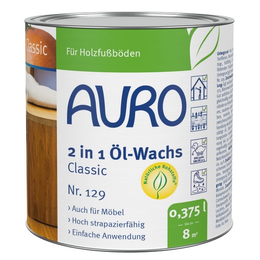 [AUR129000020] Auro 129 2in1 Öl-Wachs Classic 0,375l