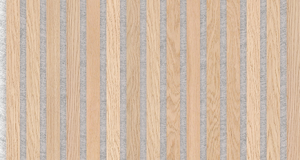 byVeno  Akustikpaneele  EICHE (FSC) Textil grauer Filz, brauner MDF,  3000x600x20mm Stück=1,8m²