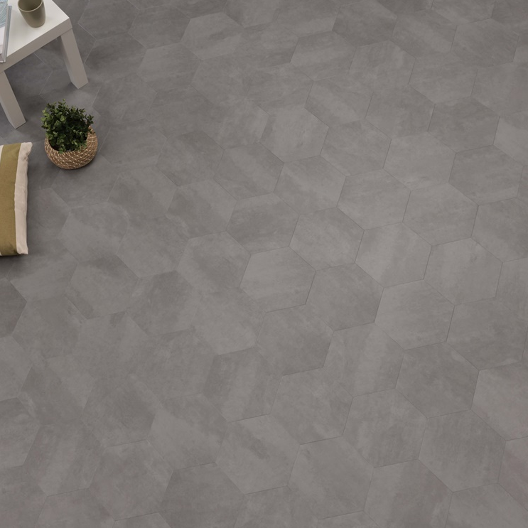 Green Floors GTH 202 Concrete - indium grey 0,55 True Hive 260 x 225 x 2,5mm (64 Teile/2,808qm)