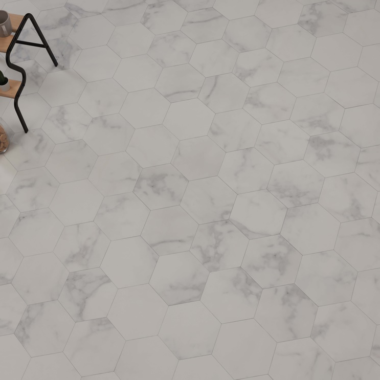 Green Floors GTH 203 Marble - Calacatta Bianco 0,55 True Hive 260 x 225 x 2,5mm (64 Teile/2,808qm)