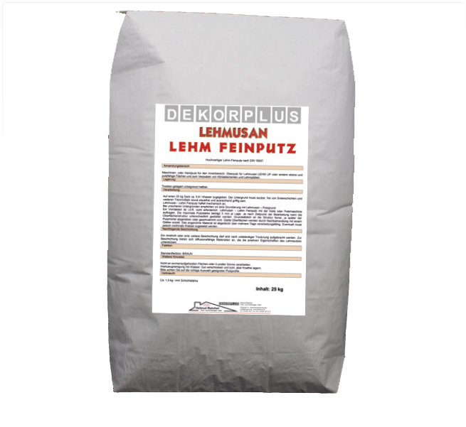 Lehmusan Lehm Feinputz HELL 20 kghelle Variante (4,5 kg=4 mm)