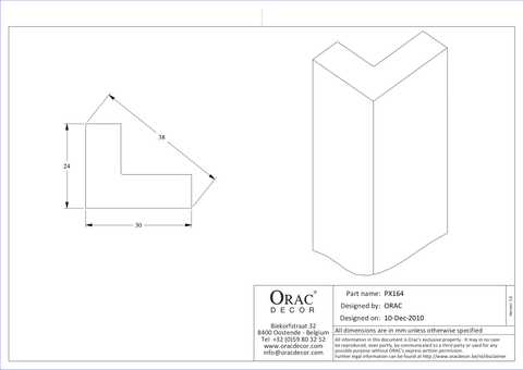 ORAC AXXENT Wandleiste PX 164 2m