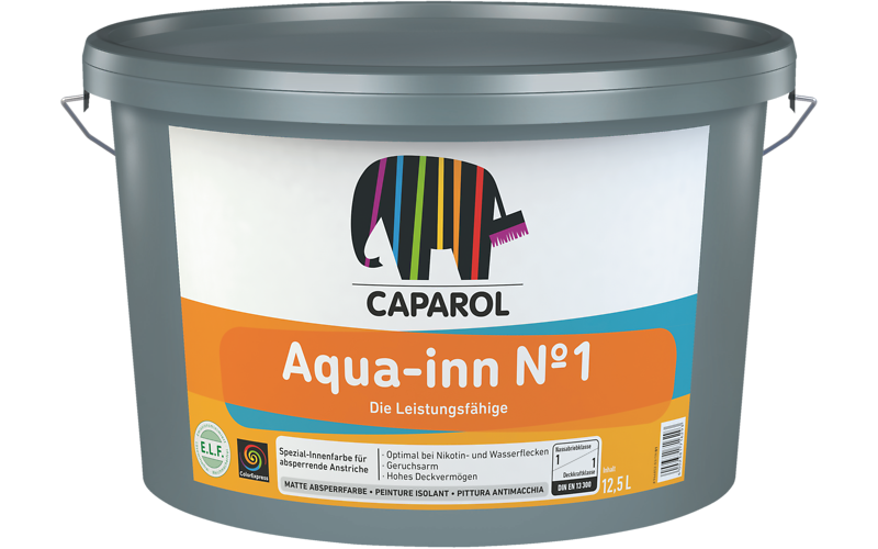 Caparol Aqua-inn No.1 weiß 12,5 Ltr. Absperrfarbe und spannungsarme Akustikfarbe