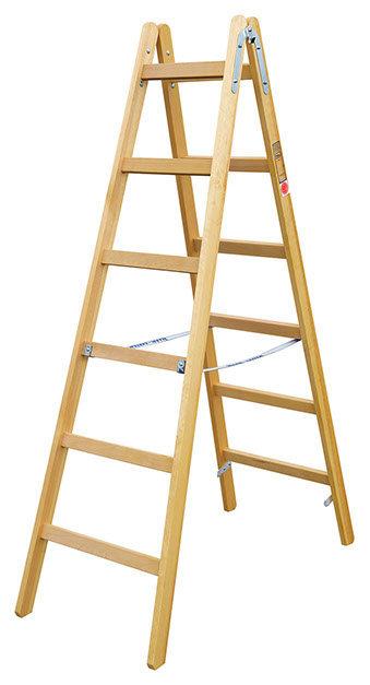 Iller Holz Sprossen Stehleiter Classic 1104 2x4 Sprossen