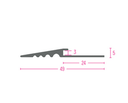 Ausgleichsprofil 25x49mm silber 3,00m 3mm 1340 3 S 3