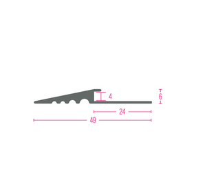 Ausgleichsprofil 25x49mm silber 3,00m 4mm 1340 4 S 3