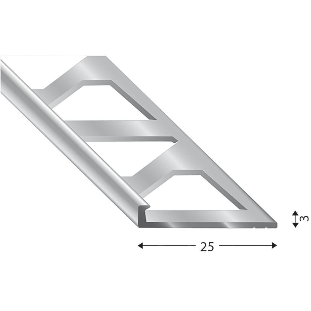 FLIP PRIMO Fliesenabschlussprofil 3mm roh 119 3 R 3m