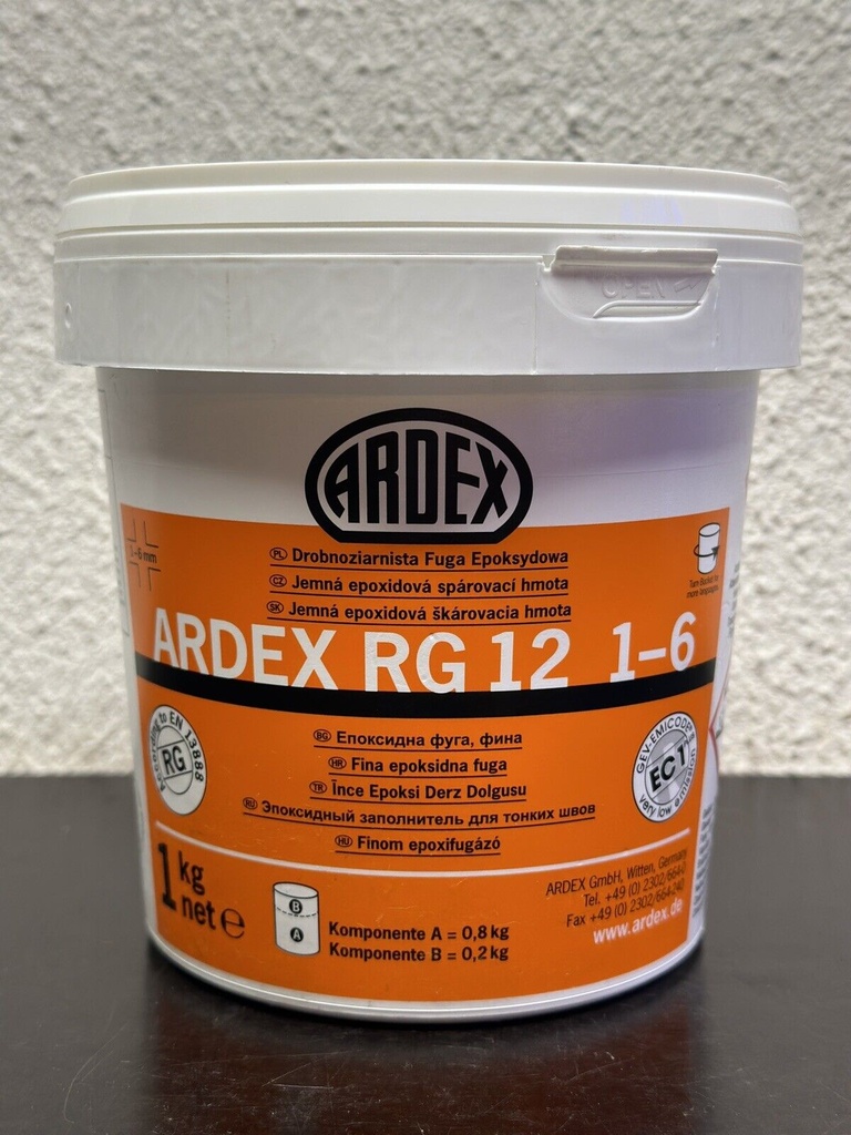 ARDEX RG 12 1 - 6 Feine Epoxifuge, weiß Eimer mit Deckeleinheit: 4 kg