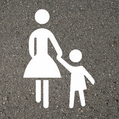 Markier-System Piktogramm Frau mit Kind 560 x 750 weiss