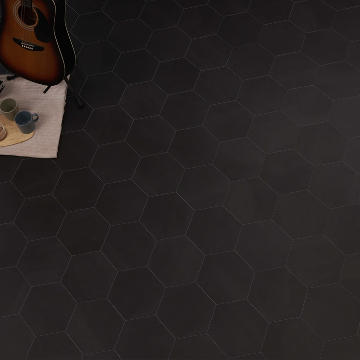 Green Flors GTH 201 Concrete - charcoal grey 0,55 True Hive 260 x 225 x 2,5mm (64 Teile/2,808qm)