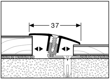 Übergangsprofil Typ 888 von 7-17 mm Alum. elox. Edelst.