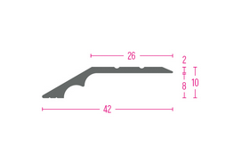 Kügele Ausgleichsprofil 42mm titan 1,00m SKL 8mm 202 EO 100 S selbstklebend