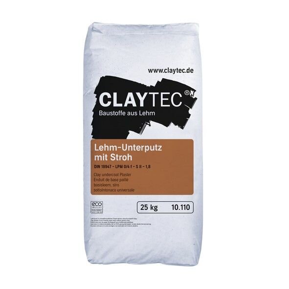 CLAYTEC Lehm-Unterputz mit Stroh - 25 kg Sack   (Pal=48 Sack)