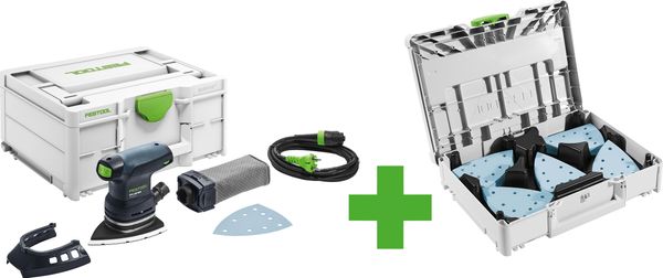 Festool 578208 DTS 400 REQ-Plus Deltaschleifer + GRANAT Schleifpapiersystainer 