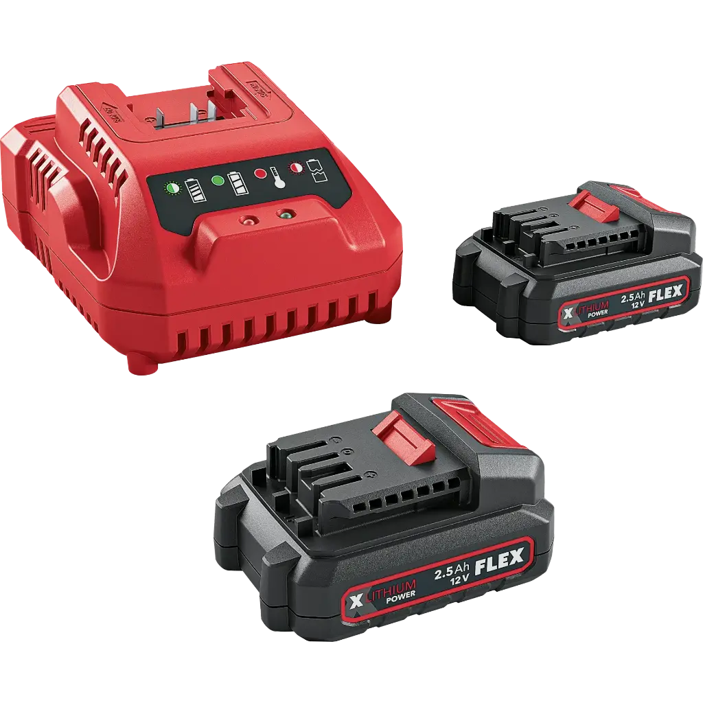 FLEX P-Set 12-22 Q Power Ladegerät 12V + 2x Akku 12V 2,5Ah
