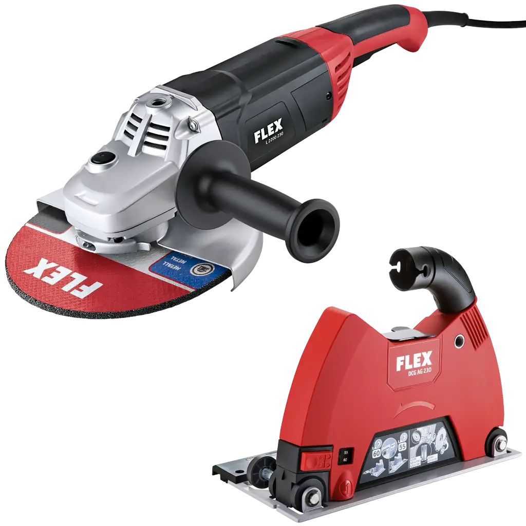 FLEX 2200 Watt Winkelschleifer L 2200 230 + Absaughaube DCG AG 230