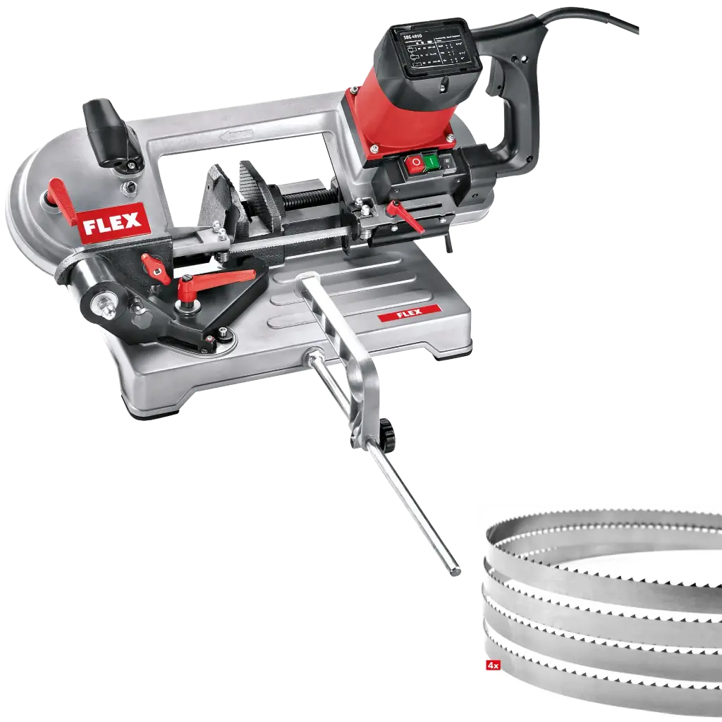 FLEX 850 Watt Metall-Bandsäge mit schwenkbarem Sägerahmen SBG 4910