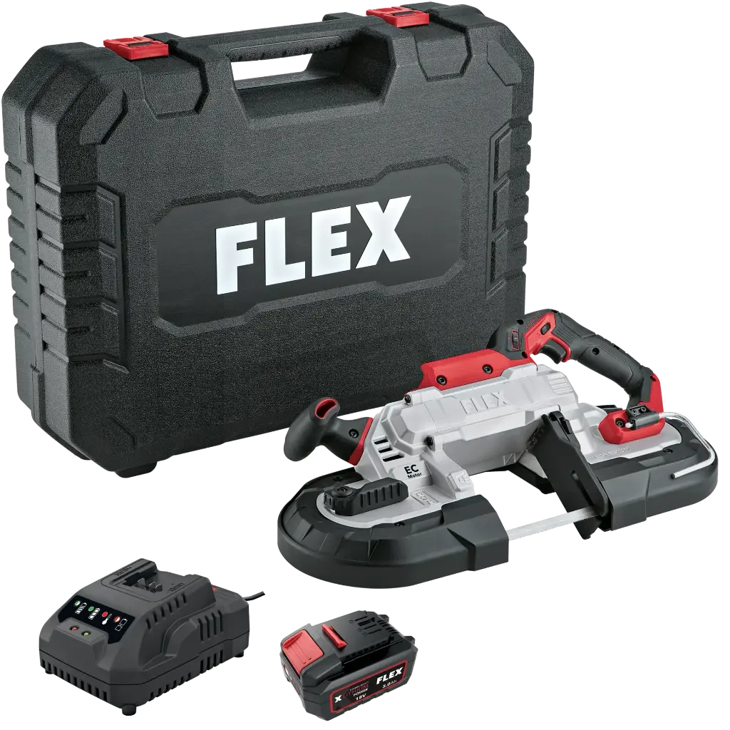 FLEX Akku-Bandsäge SBE 127 18-EC + Arbeitstisch WB SBE 127