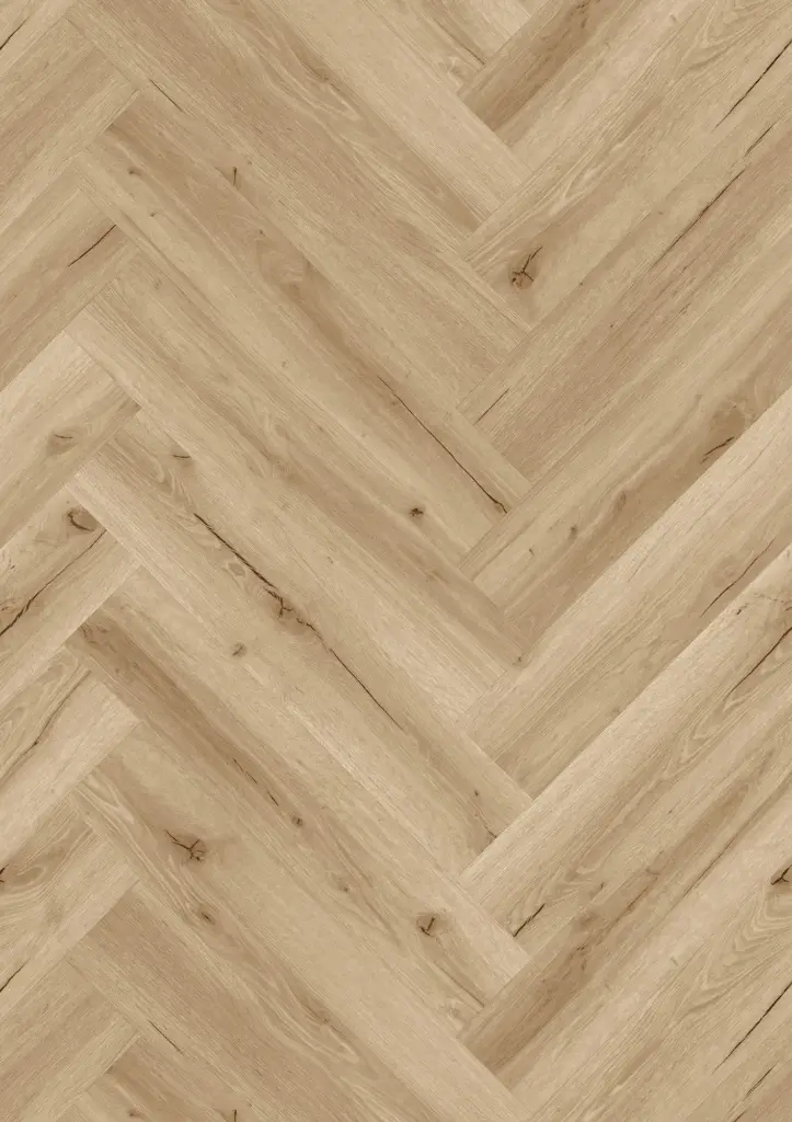 JOKA Designböden555 Wooden Styles Herringbone Click 7,0/0,55 mm m. IXPE 702H Oak Cream EIR 15x75cm