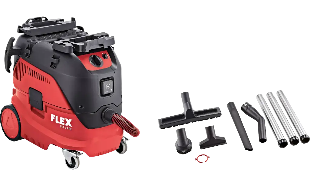 FLEX Sicherheitssauger  VCE 33 L AC  Aktionspaket 471186 mit Transportkoffer 414077 und 5 Filtersäcken FS-F VCE33 502227