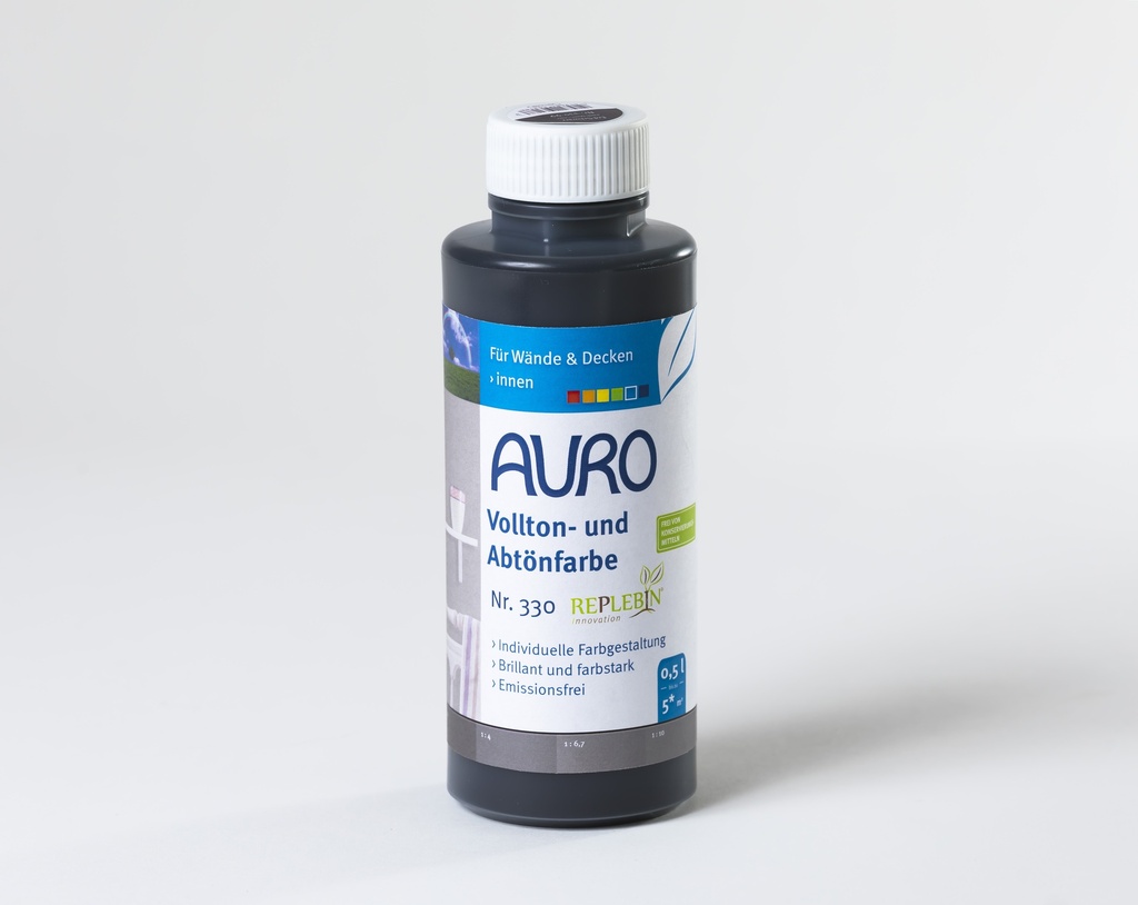 Auro Vollton- und Abtönfarbe Erd-Schwarz 0,5l