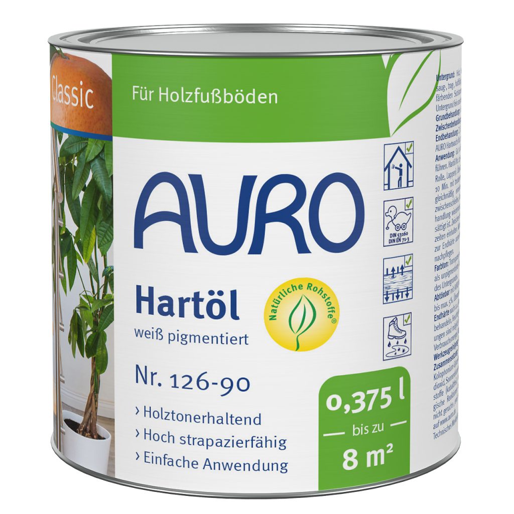 Auro Hartöl Weiß pigmentiert 126-90 0,375l