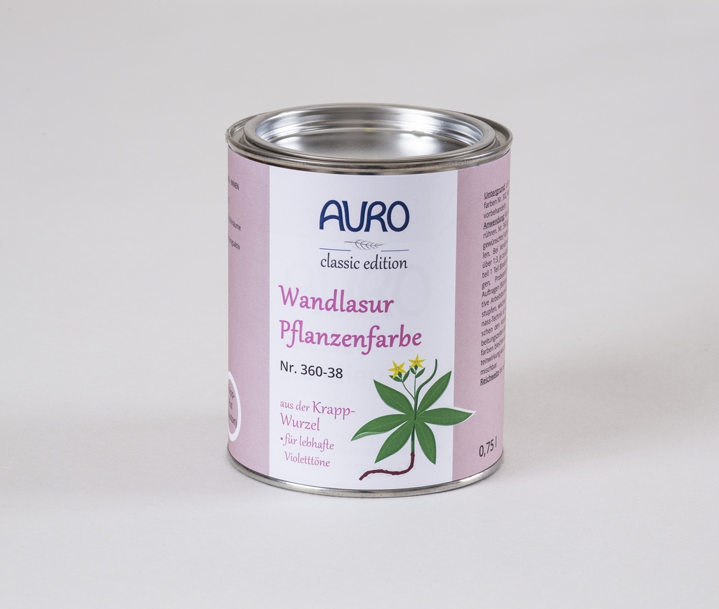 Auro Wandlasur-Pflanzenfarbe krapp-rot (blau 0,75l