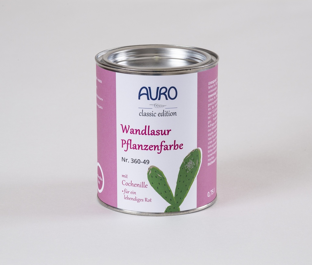 Auro Wandlasur-Pflanzenfarbe cochenille-rot 0,75l