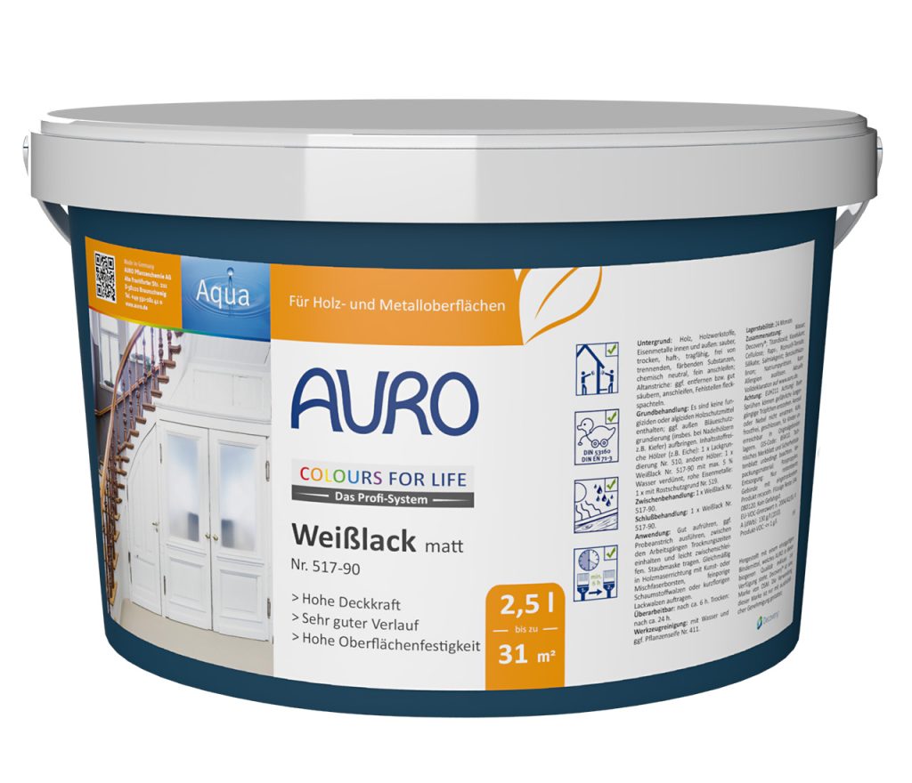 Auro CFL Weißlack 517-90 , matt 2,5l