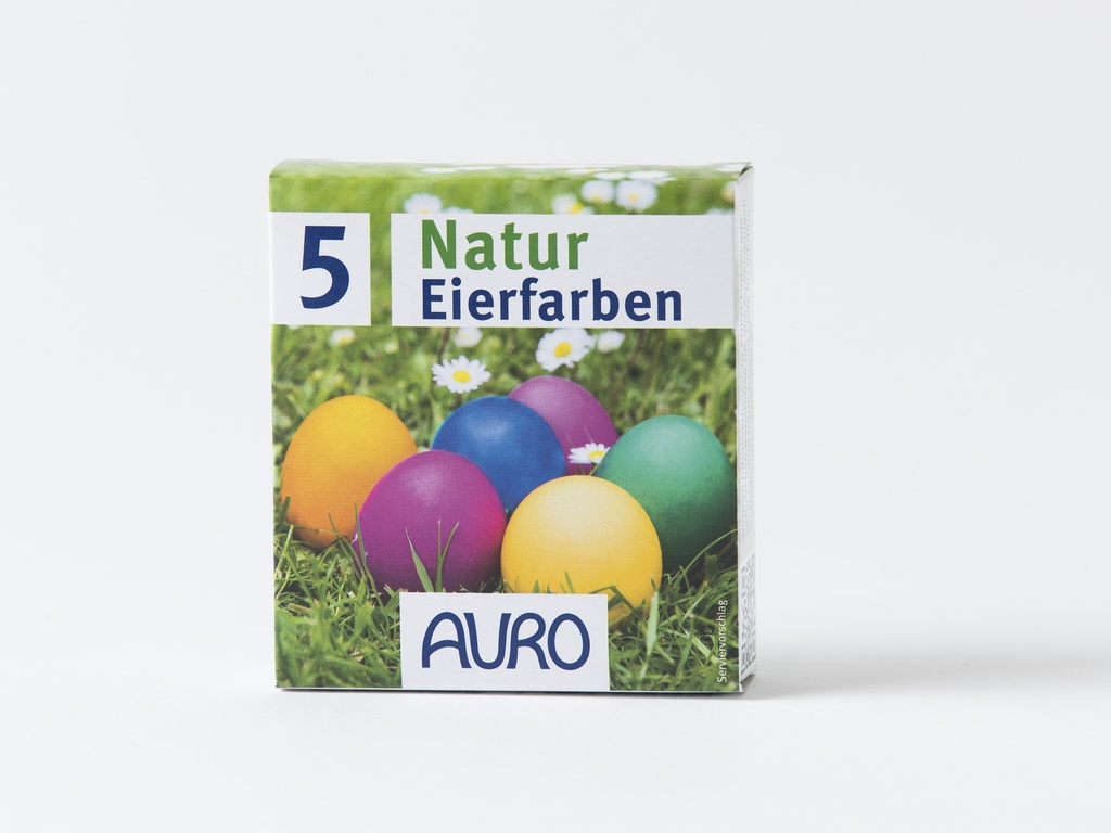 Auro Natur Eierfarben 5 Farbtöne: Orange, Gelb, Grün, Cochenillerot, Blau