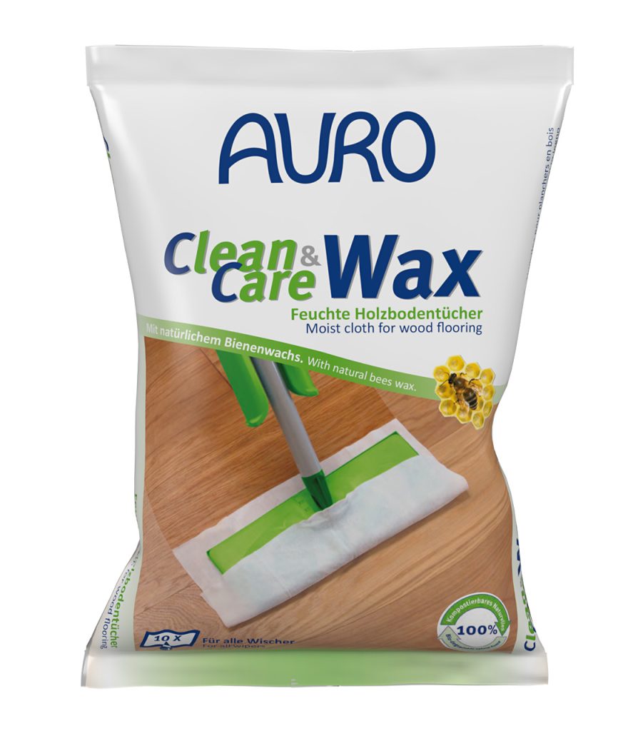 Auro Clean & Care Wax - Feuchte Holzbodentücher 1 Folienbeutel mit 10 Tüchern (Verkauf nur in VE = 18 Fol