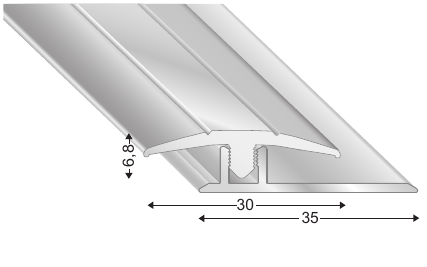 [KUECFG230EO] CONFIGO Übergangsprofil 2-teilig Set Alu edelstahl eloxiert 2,70m 3,6-7mm CFG230 EO