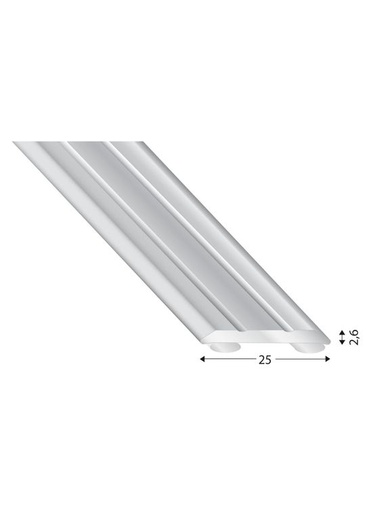 [KUE301ASKL100] MK Übergangsprofil 25mm  x 2,6mmsilber 1,00m selbstklebend 301 A SKL 100