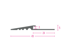 [KUE13403S3] Ausgleichsprofil 25x49mm silber 3,00m 3mm 1340 3 S 3