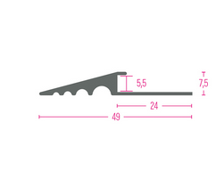 [KUE13405,5S3] Ausgleichsprofil 25x49mm silber 3,00m 5,5mm 1340 5,5 S 3