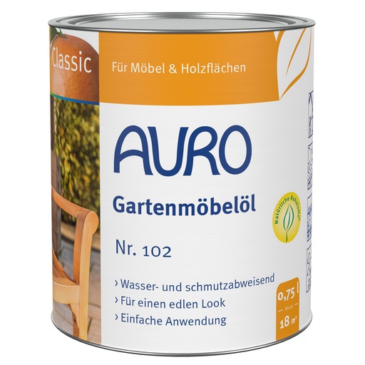 [AUR102009224] Auro Gartenmöbelöl, Classic Natur (weiss pigmentiert) 0,75l