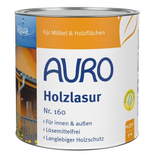 [AUR160003320] Auro Holzlasur, Aqua, Dunkelrot 0,375l