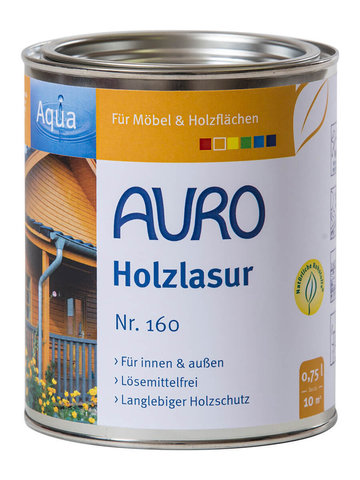 [AUR160005524] Auro Holzlasur, Aqua, Ultramarin-Blau 0,75l