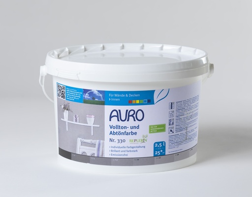 [AUR330009911] Auro Vollton- und Abtönfarbe Erd-Schwarz 2,5l