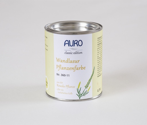 [AUR360001124] Auro Wandlasur-Pflanzenfarbe reseda-gelb 0,75l