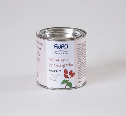 [AUR360002120] Auro Wandlasur-Pflanzenfarbe Ipiak-Rot (Gelb 0,375l