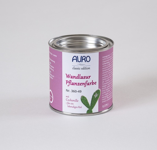 [AUR360004920] Auro Wandlasur-Pflanzenfarbe cochenille-rot 0,375l