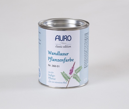 [AUR360005124] Auro Wandlasur-Pflanzenfarbe indigo-blau 0,75l