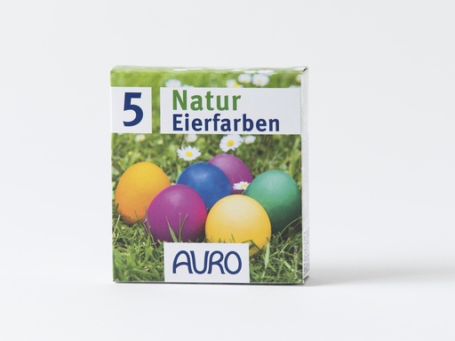 [AUR5000000STK] Auro Natur Eierfarben 5 Farbtöne: Orange, Gelb, Grün, Cochenillerot, Blau